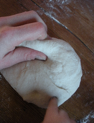 Little Missy kneading Doodle Bread