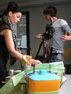 Sharon and Donal at work