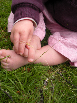LM's feet in the grass