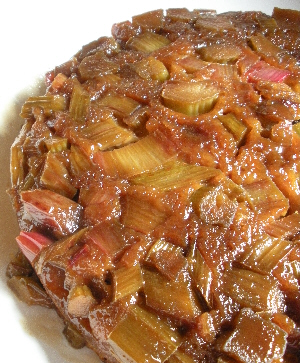 Rhubarb Rosewater Cake