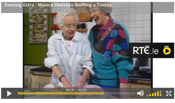 RTE- Monica Sheridan stuffing a turkey